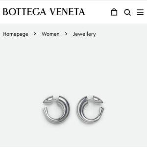 Bottega Veneta Silver Sardine Hoops